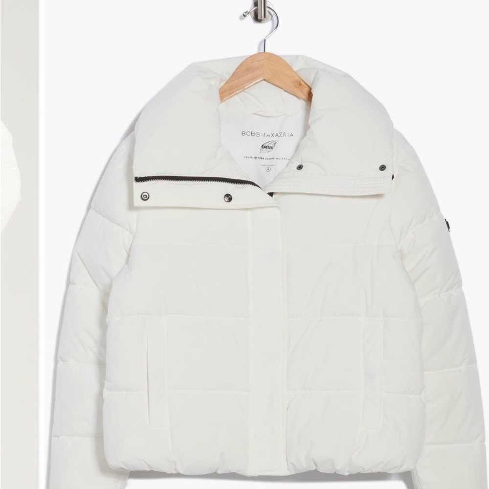 BCBGMaxAzria Women's Cream Puffer Coat